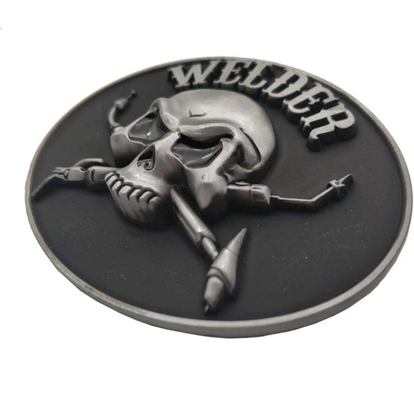 New Welder welding skull belt buckle - Picture 3 of 4